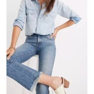 Madewell Cali Demi Boot Jeans Size 25 Fray Hem